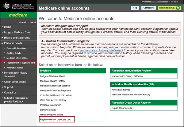 Medicare online account help - Replace or duplicate a Medicare card - Services Australia