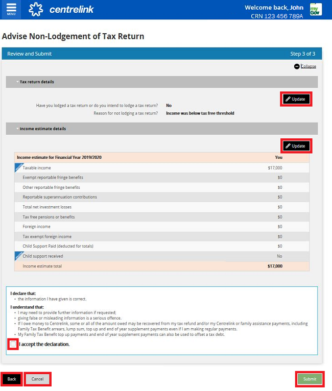 centrelink-online-account-help-advise-non-lodgement-of-tax-return