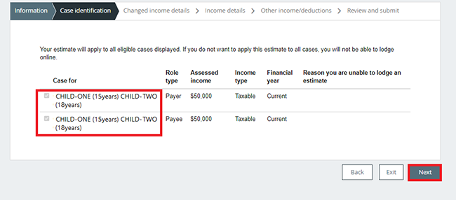 Child Support online account help - Update current income - Services ...