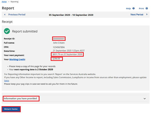 Centrelink online account help Report employment Carers Services Australia