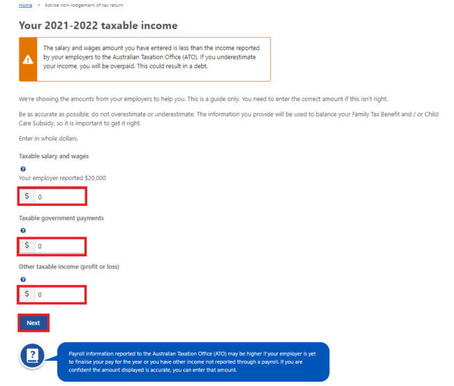 centrelink-online-account-help-advise-non-lodgement-of-tax-return