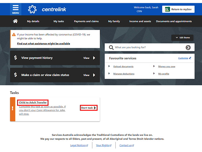 centrelink-online-account-help-request-to-transfer-carer-payments-for