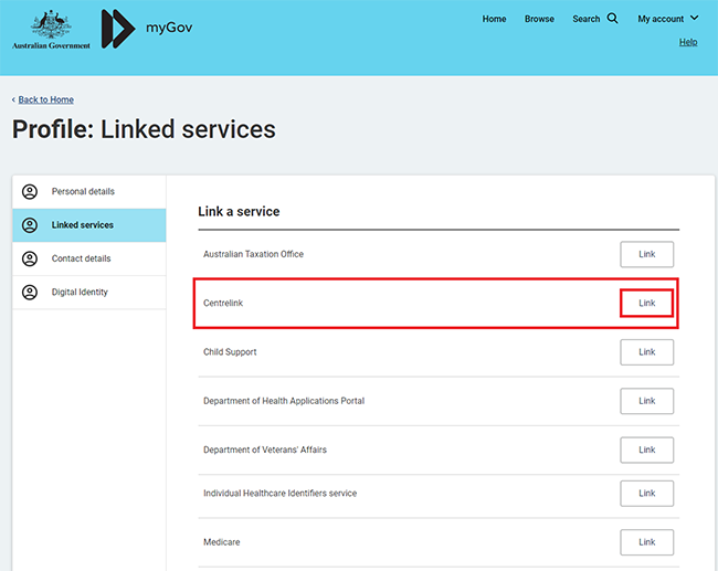 Mygov Help Link Centrelink To Mygov Using A Linking Code Services