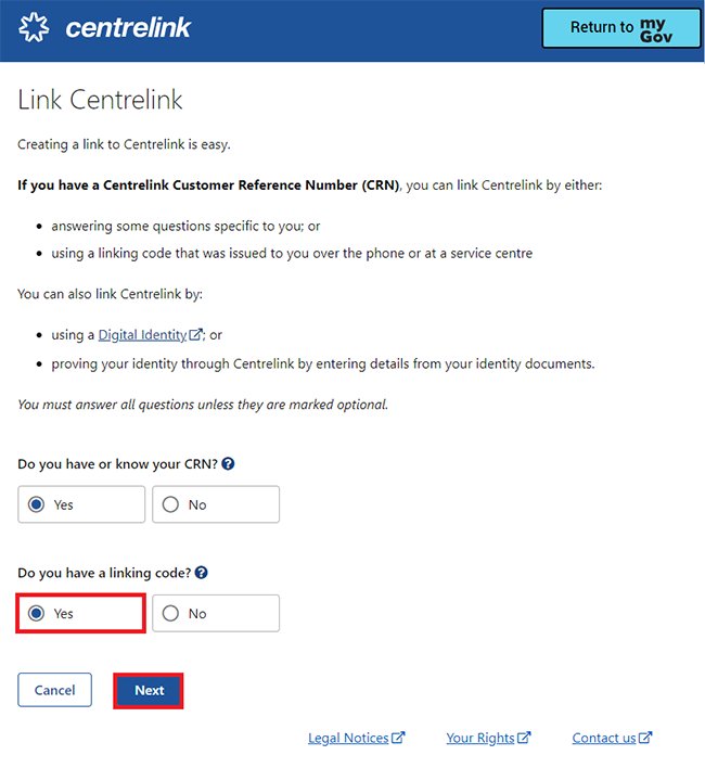 Mygov Help Link Centrelink To Mygov Using A Linking Code Services