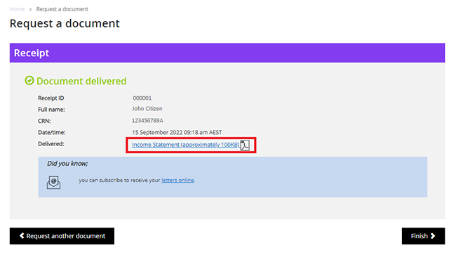 Centrelink Online Account Help Request A Document Services Australia