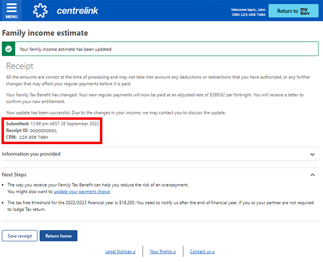 centrelink-online-account-help-update-your-family-income-estimate-and