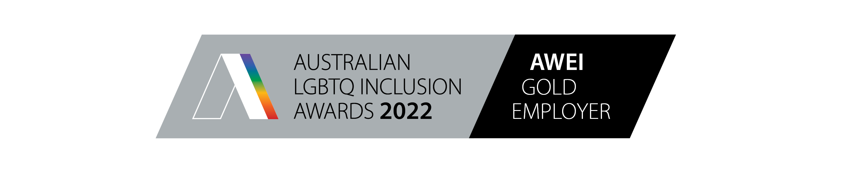 Australian LGBTQ inclusion awards 2022 - AWEI Gold employer banner