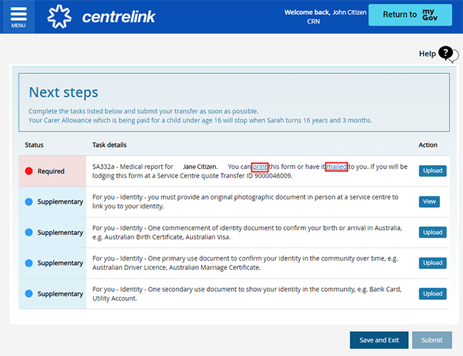 centrelink-online-account-help-request-to-transfer-carer-payments-for