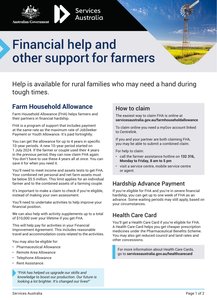 Financial help and other support for farmers