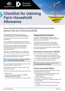 Checklist for claiming Farm Household Allowance
