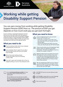 Working while getting Disability Support Pension