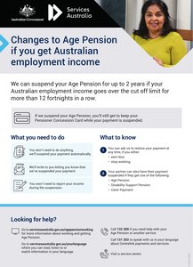 Changes to Age Pension if you get Australian employment income