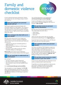 Family and domestic violence checklist