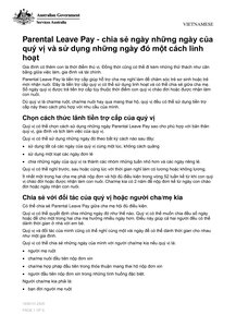 Tiếng Việt / Vietnamese - Parental Leave Pay - sharing your days and using them flexibly