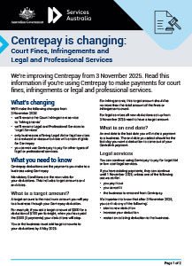 Court fines, infringements and legal services