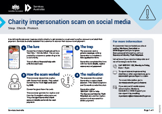 Charity impersonation scam on social media