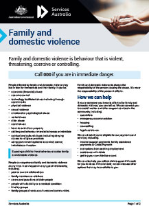 Family and domestic violence factsheet