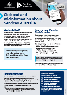 Clickbait and misinformation about Services Australia