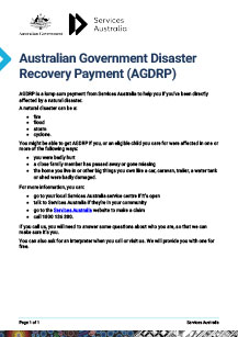 Australian Government Disaster Recovery Payment - Simple English