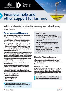 Financial help and other support for farmers