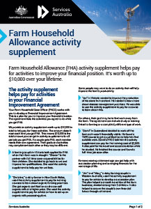 Farm Household Allowance activity supplement