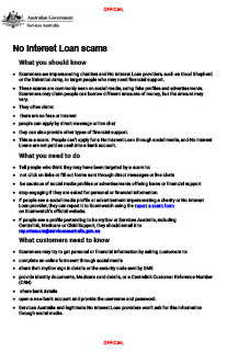 No Interest Loans Scams