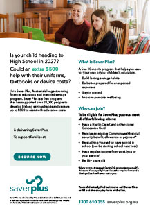 Saver Plus for High School aged children