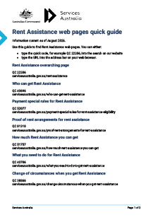Rent Assistance web quick guide