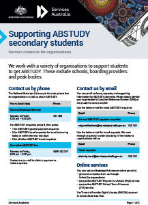 Supporting ABSTUDY secondary students