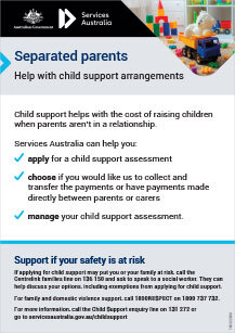 Separated parents – Help with child support arrangements