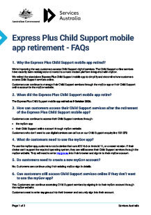 Express Plus Child Support mobile app retirement - FAQs