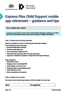 Express Plus Child Support mobile app retirement - guidance and tips